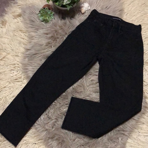 CK High Rise Straight “Repreve” Jeans-Sz 25-Black-Frayed Cuffs-EUC - Picture 2 of 12